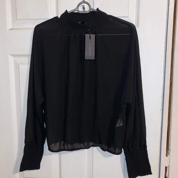 Dynamite Mesh Mock Neck Top - Picture 3 of 3